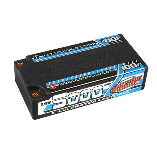 Image of CoRally 5000mAh 100C Shorty2S 7.4V Lipo Battery Pack w/T-Plug Leads COR49705