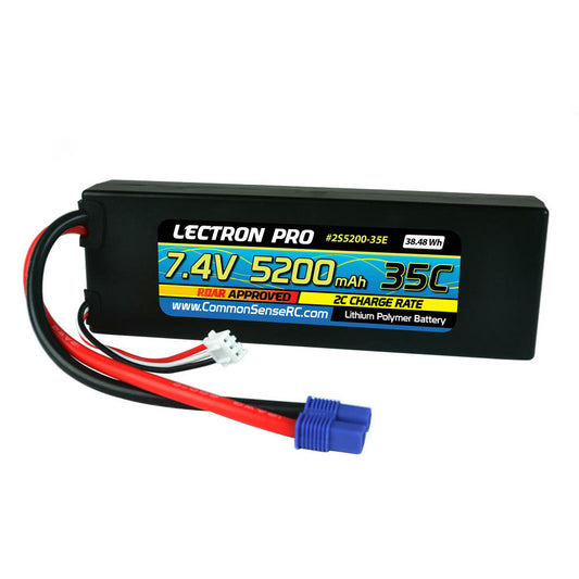 Common Sense RC Lectron Pro 7.4V 5200mAh 35C Lipo Battery