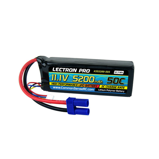 Image of Lectron Pro 3S 11.1V 5200mAh 50C Lipo Battery fits EC5 CSR3S5200-505