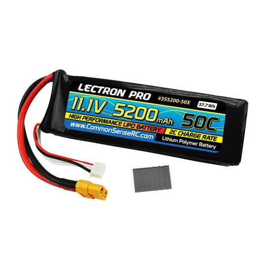 Image of Lectron Pro 3S 11.1V 5200mAh 50C Lipo Battery fits Traxxas/XT60 CSR3S5200-50X