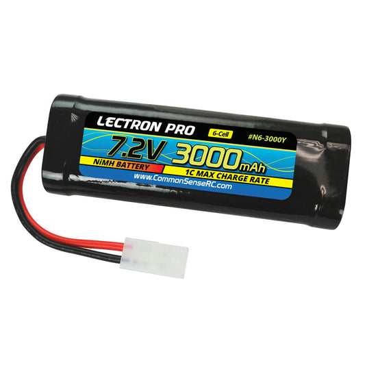 Image of Lectron Pro 3000mAh 7.2V NiMH Standard Stick Pack Battery w/White Tamiya Plug 