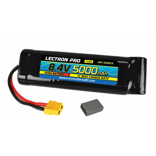 Common Sense RC Lectron Pro NiMH 8.4V (7-cell) 5000mAh Flat Pack with