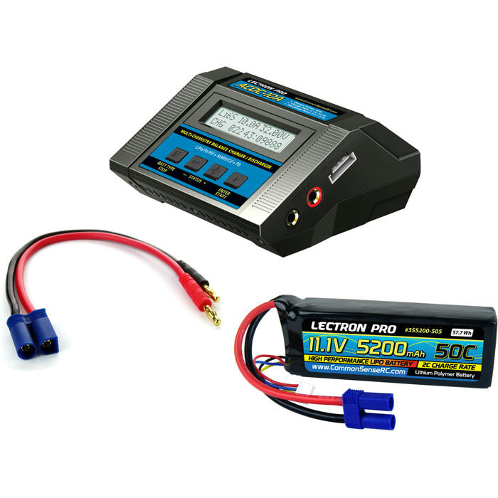 Image of Lectron Pro ACDC-10A Multi-Chemistry Battery Charger w/11.1V EC5 3S Lipo Battery