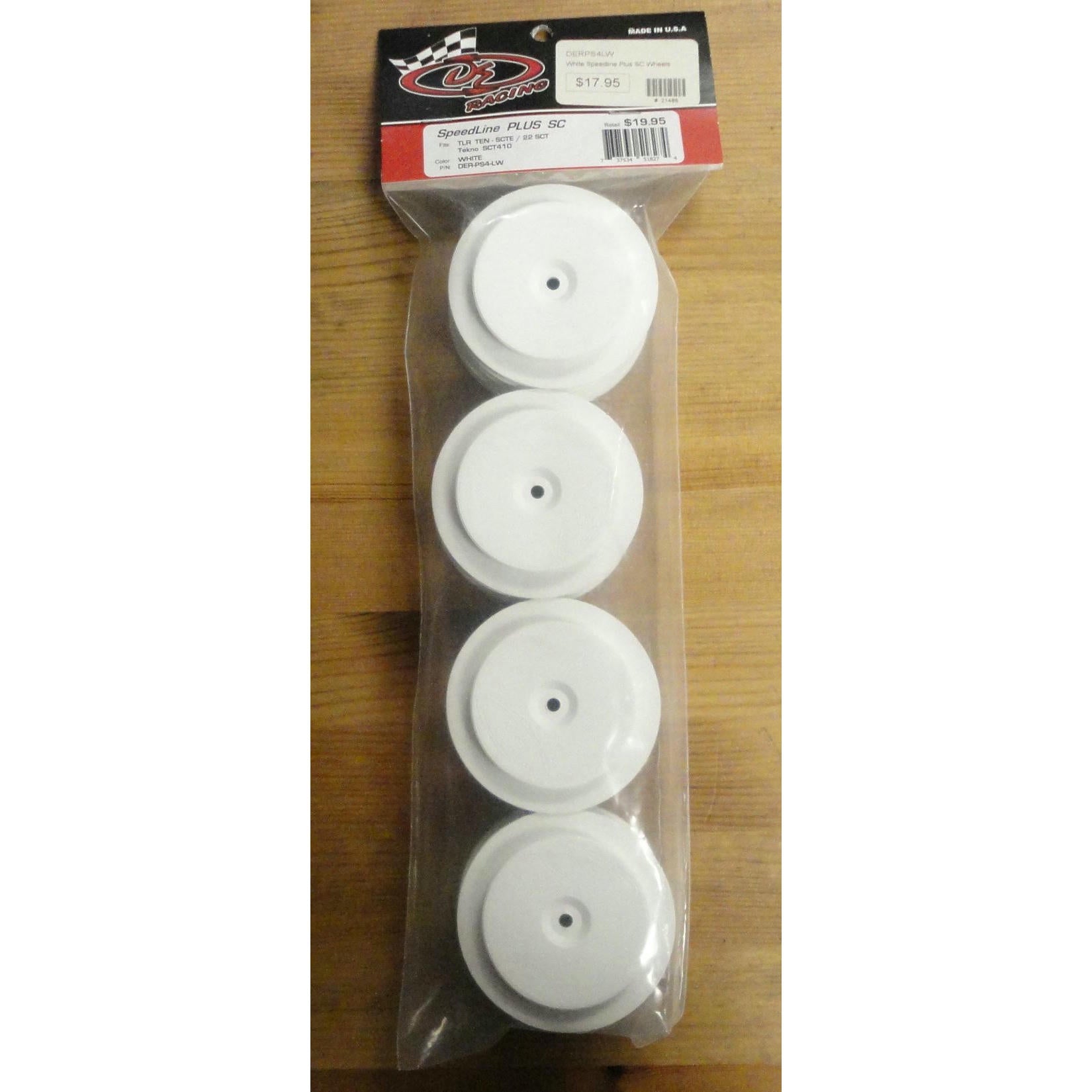 Image of DE Racing 1/10 Scale SpeedLine PLUS White Losi 22SCT Short Course Wheels (4pcs)