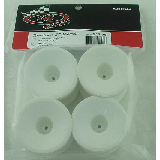 Image of DE Racing Speedline ST White Wheels (4pcs) Associated T5M, T4.2, T6.1 , ET410