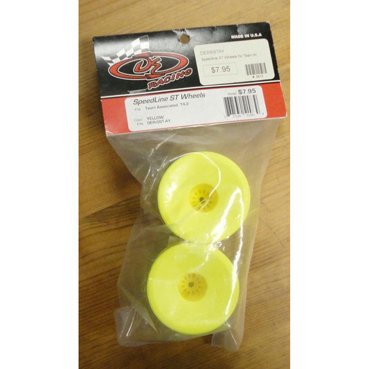 Image of DE Racing Speedline ST Yellow Wheels (2pcs) Associated RC10 T4.2