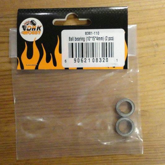 Image of DHK 10x15x4mm Metal Shielded Ball Bearings (2pcs) DHK8381-110