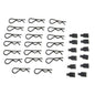 Image of Duratrax 1/8th Scale Blck Body Clips w/Rubber Pulls (20pcs) DTXC2651
