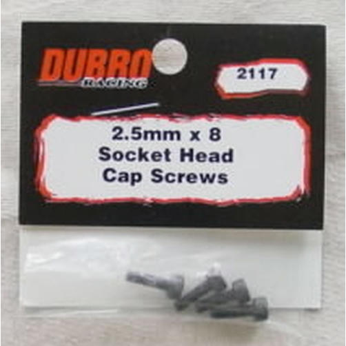 Image of DU-BRO 2.5x8mm Socket Head Cap Screws DUB2117 2.5x8mm