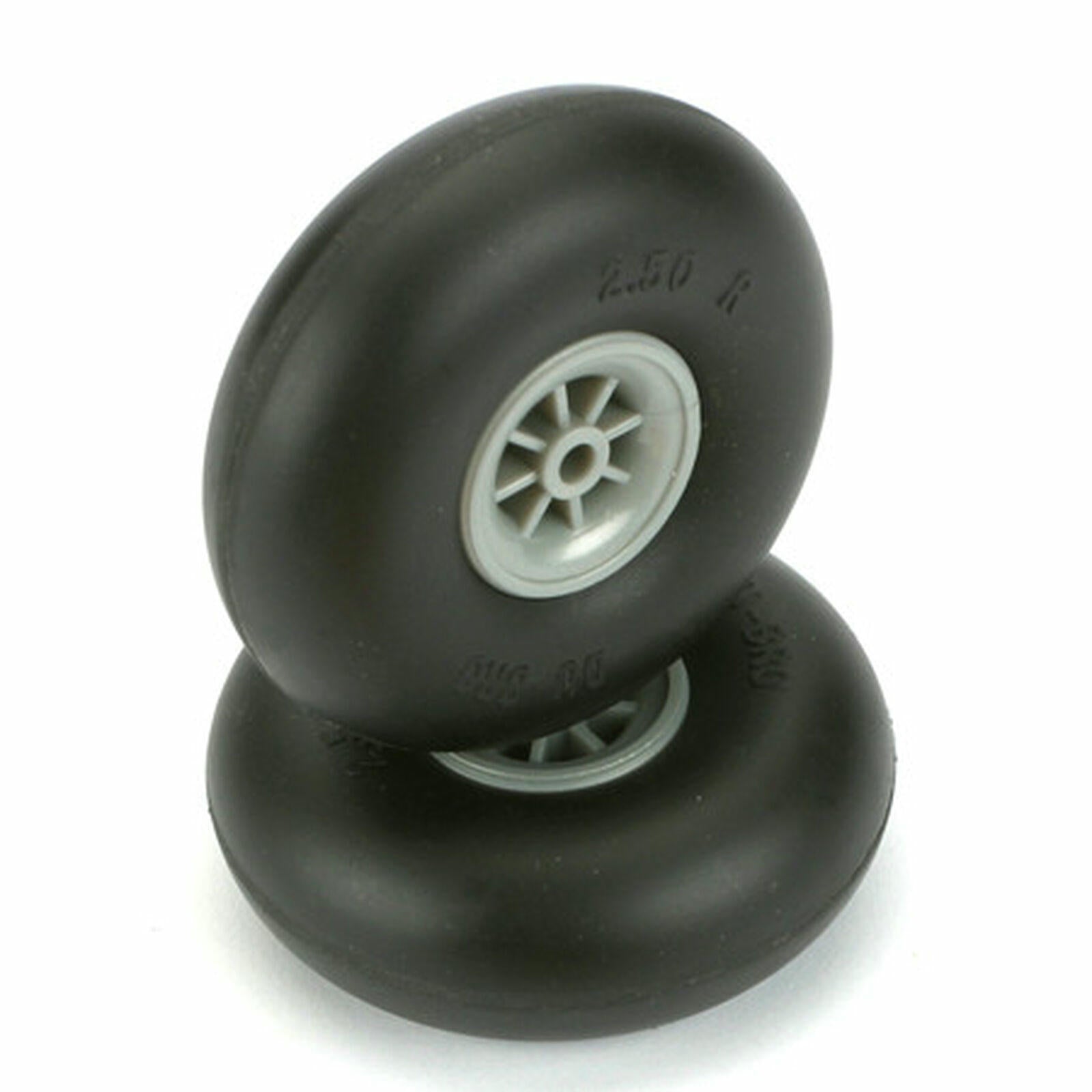 Image of DU-BRO Low Bounce Smooth Rubber Wheels 2-1/2 Diameter (2) DUB250R