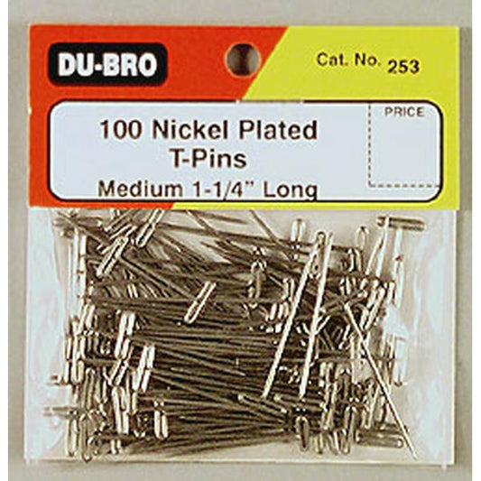 Image of DU-BRO Medium 1-1/4 Long T-Pins (100pcs) DUB253