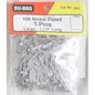 Image of 100 Large Nickel Plated T-Pins by Du-Bro DUB254