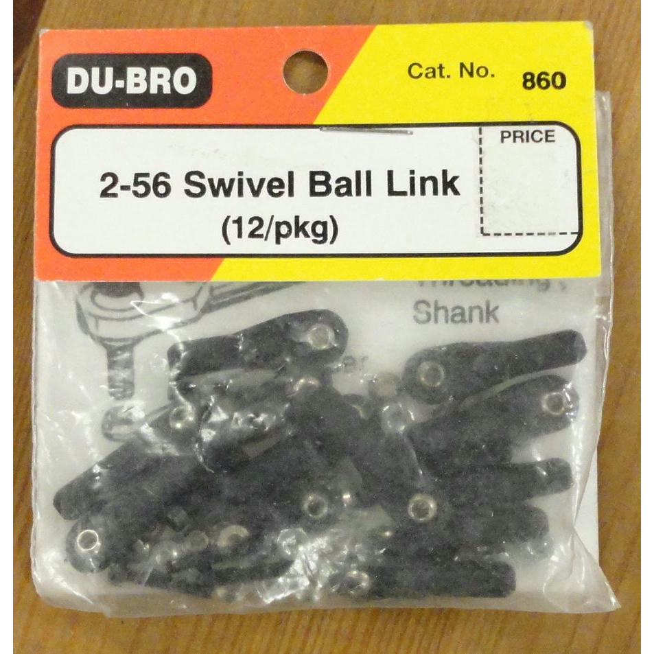 Image of DU-BRO 2-56 Swivel Ball Links w/Hardware (12 pcs) DUB860 DuBro