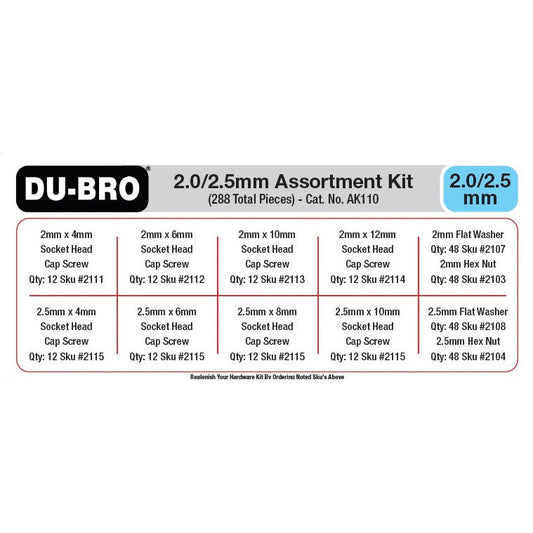 Image of 2/2.5mm Hardware Assortment Kit, 288Pcs