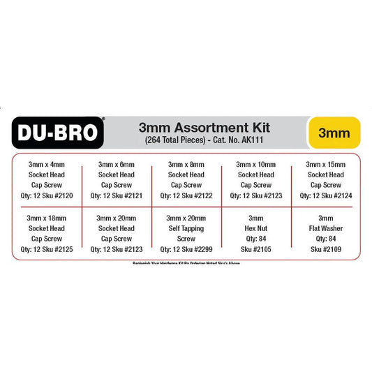 Image of 3mm Hardware Assortment Kit, 264pcs