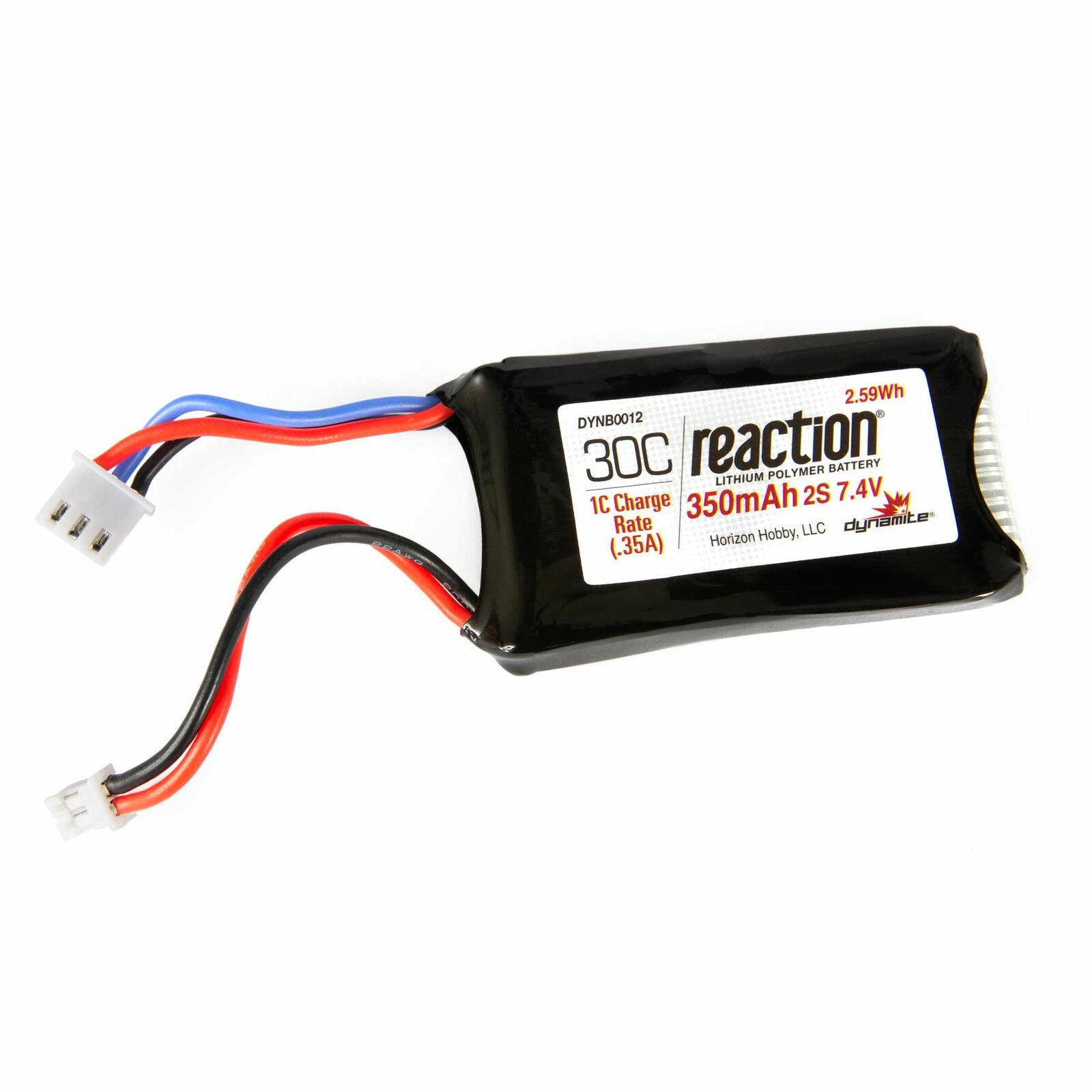Image of Dynamite 350mAh 30C 7.4V Lithium Polymer Lipo Battery w/PH2.0 Connector DYNB0012
