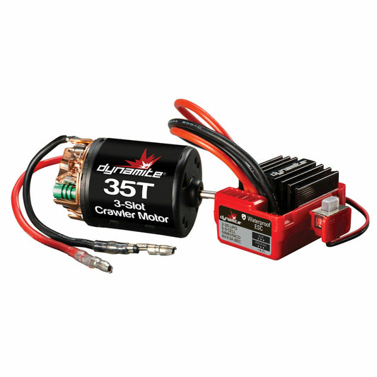 Image of Dynamite 1/10th Scale 3-Slot 35T Brushed Rock Crawler Motor/ESC Combo DYNS0900