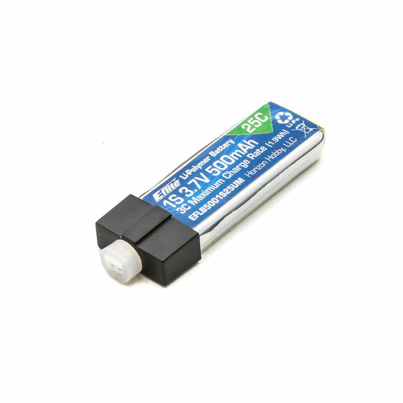 Image of E-Flite 500mAh 1S 3.7V 25C Lithium Polymer Battery LIPO w/UMX PH 2.0 B5001S25UM