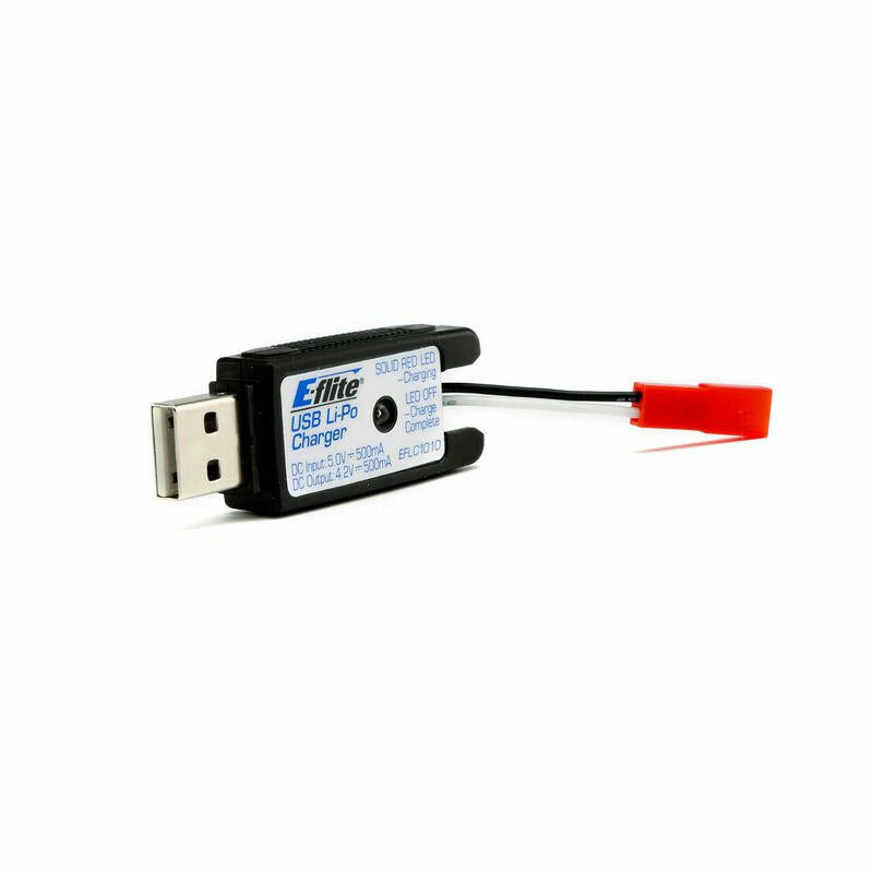 Image of E-Flite 1S Lithium Polymer LiPo USB 500mAh Battery Charger w/JST 180QXHD