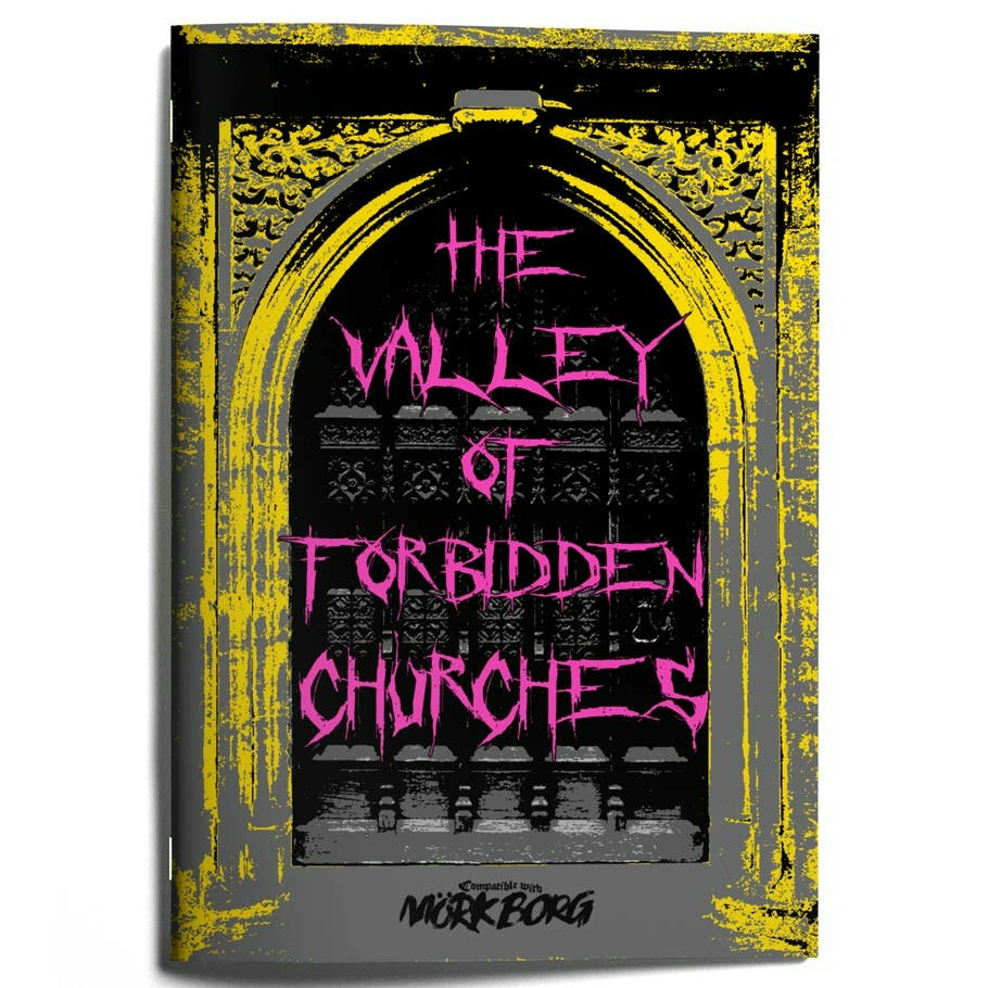 Image of Mork Borg Roleplaying Game RPG The Valley of Forbidden Churches EFPZ0014