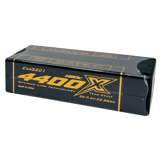 Image of 2S 7.4V 4400MAH 150C Shorty w/5mm Bullets, X-Rated LiPo