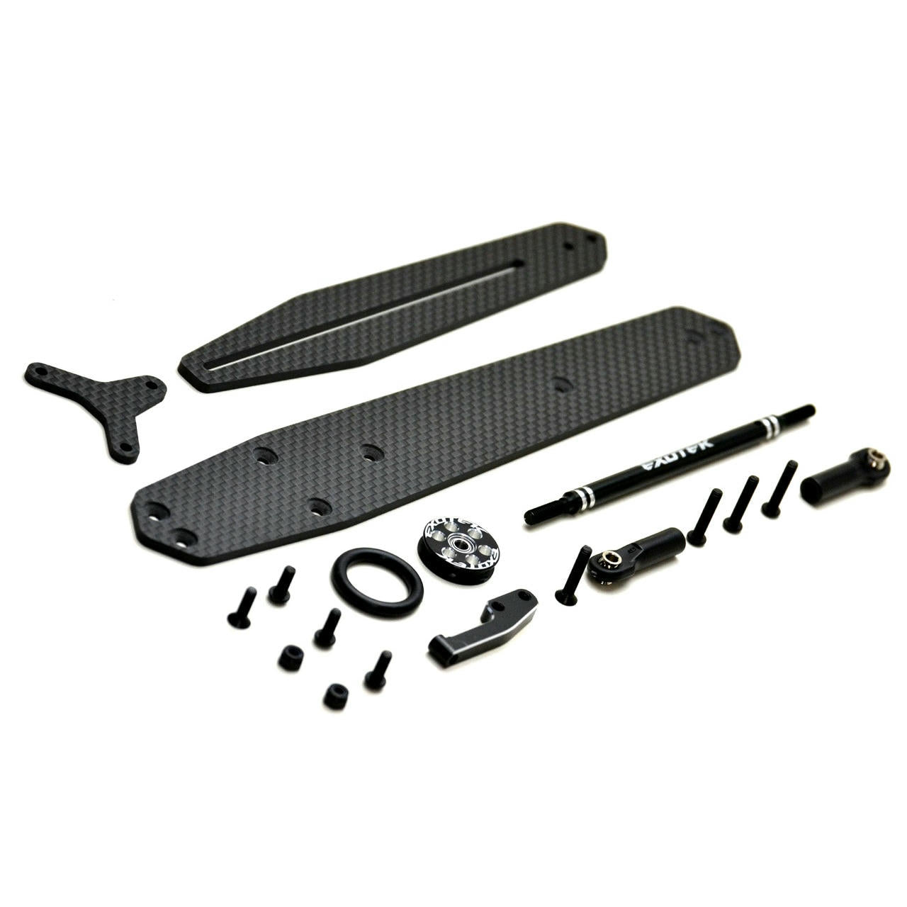 Image of Exotek Associated RC10 B6.1/B6.2/B6.3 Buggy Carbon Fiber Wheelie Bar Set 