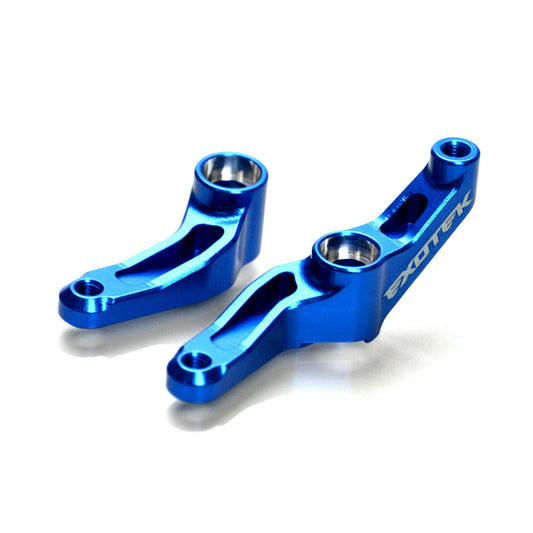 Image of Associated DR10/DB10 Drag Car Blue Anodized Aluminum Steering Bellcranks EXO1972