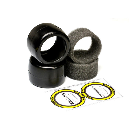 Image of F1 1/10 RUBBER TIRES REAR 36X (YELLOW-MEDIUM)