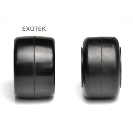 Image of F1 1/10 Rubber Tires - Rear 33X (Red-Soft), 1 Pair Belted
