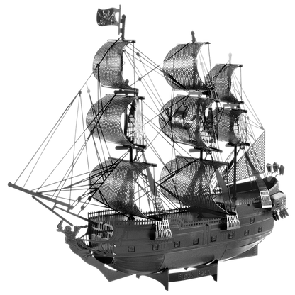 Image of Metal Earth Iconix 3D Laser Cut Steel Model Kit Black Pearl Ship (Black Version)