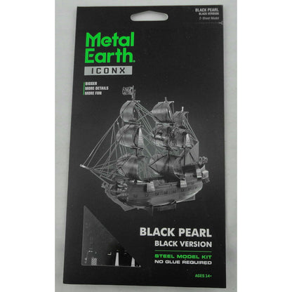 Image of Metal Earth Iconix 3D Laser Cut Steel Model Kit Black Pearl Ship (Black Version)