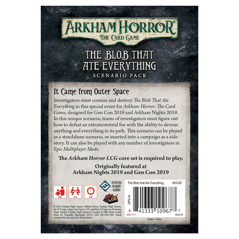 Image of Arkham Horror The Card Game: The Blob That Ate Everything Scenario Pack FFGAHC45