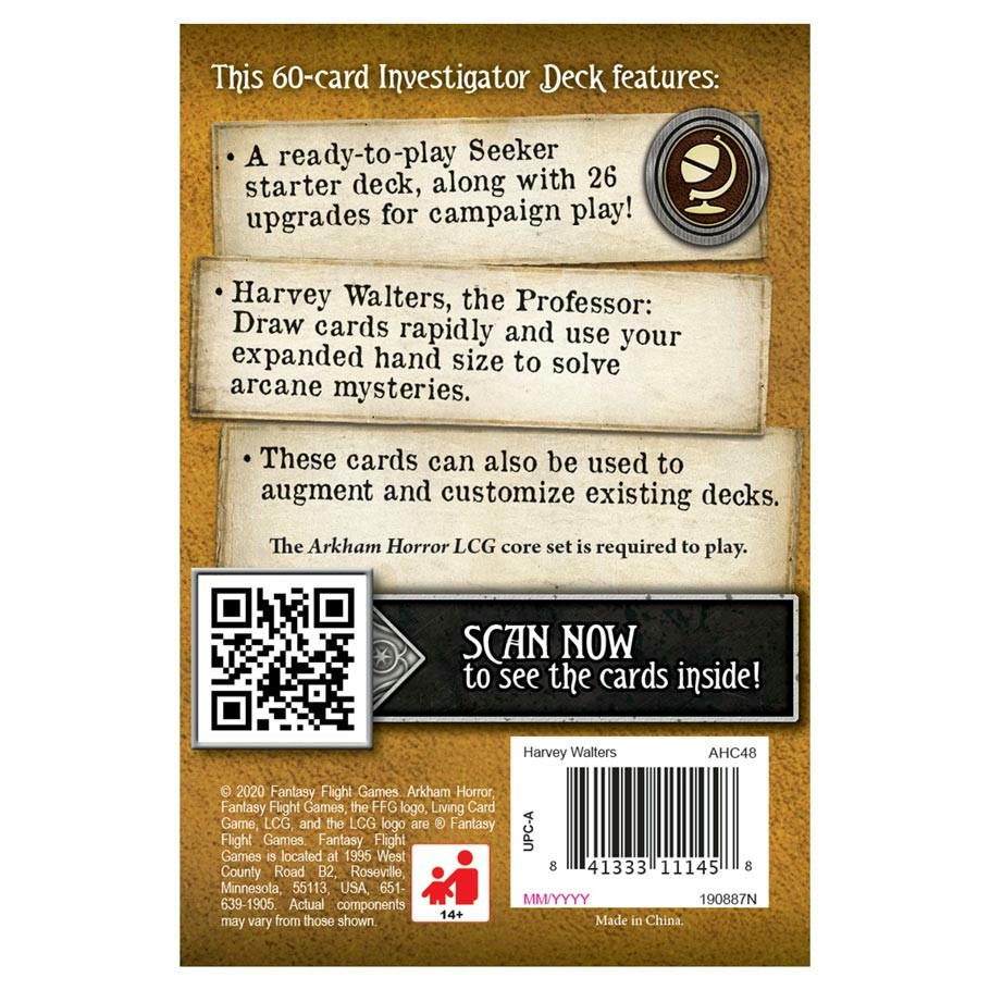 Image of Arkham Horror The Card Game: Harvey Walters Investigator Starter Deck FFGAHC48