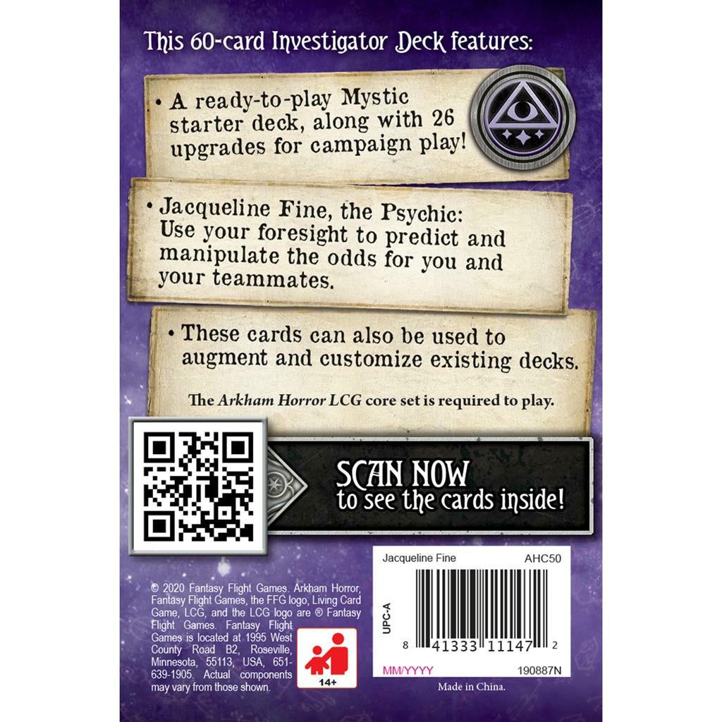 Image of Arkham Horror The Card Game: Jaqueline Fine Investigator Starter Deck FFGAHC50