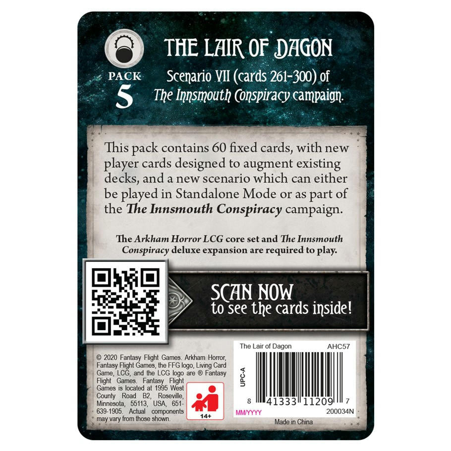 Image of Arkham Horror The Card Game: The Lair of Dagon Mythos Pack FFGAHC57