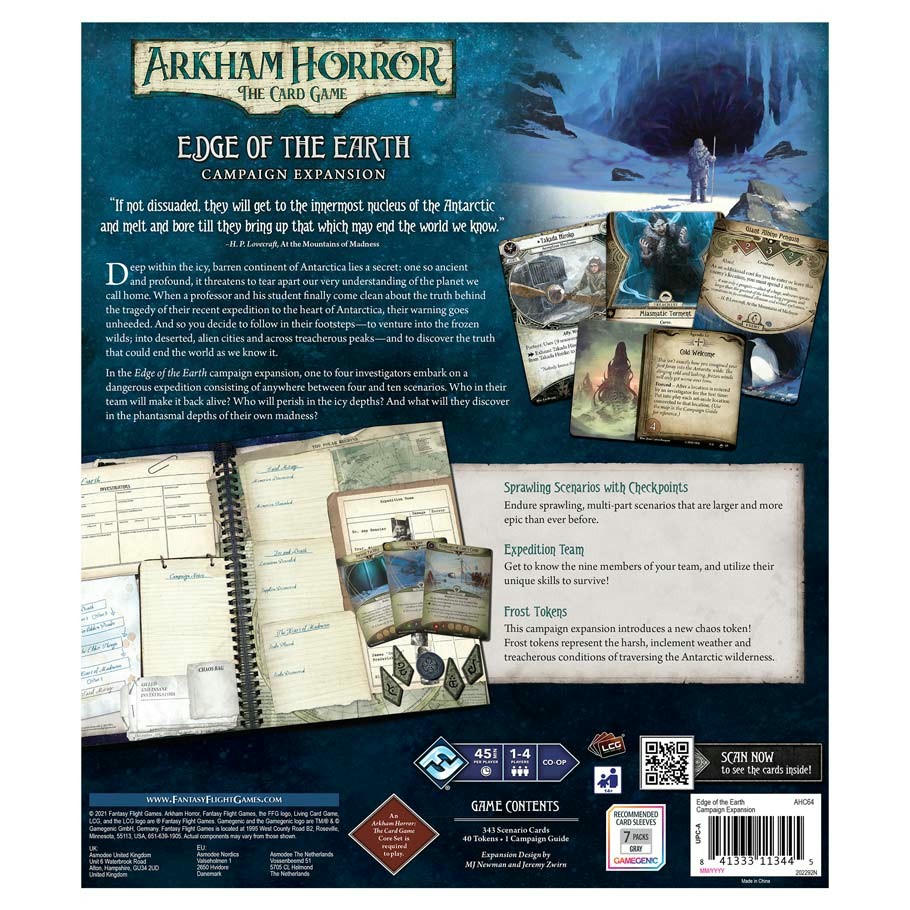 Image of Arkham Horror Card Game LCG: Edge of the Earth Campaign Expansion FFGAHC64