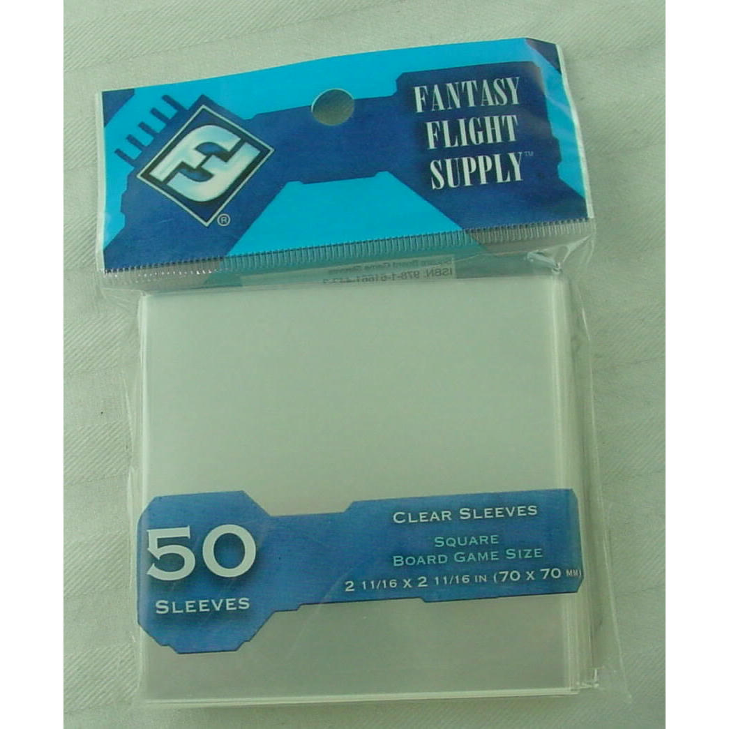 Image of Square Clear Board Game Sleeves (50) by Fantasy Flight Games FFGFFS65 70x70mm