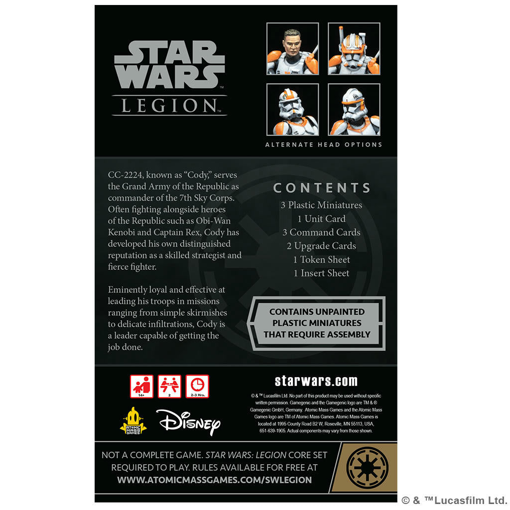 Image of Star Wars Legion Miniatures game: Commander Cody Commander Expansion FFGSWL107EN