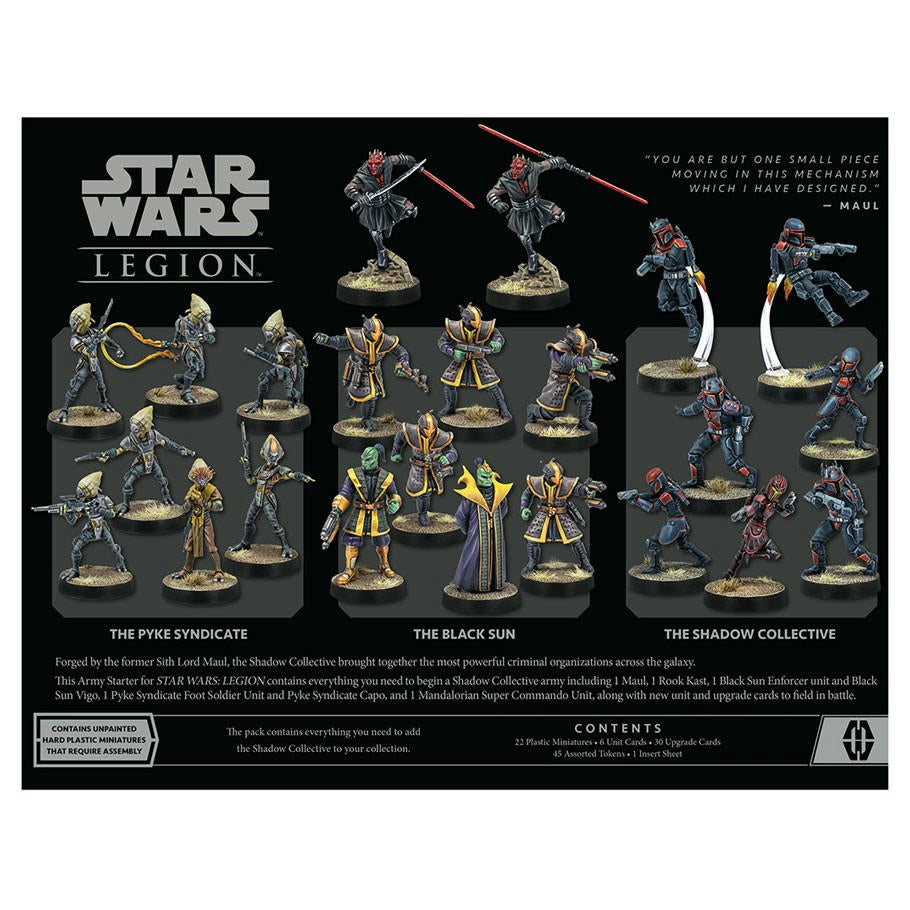 Image of Star Wars Legion Shadlow Collective Starter Set FFGSWL90 Fantasy Flight