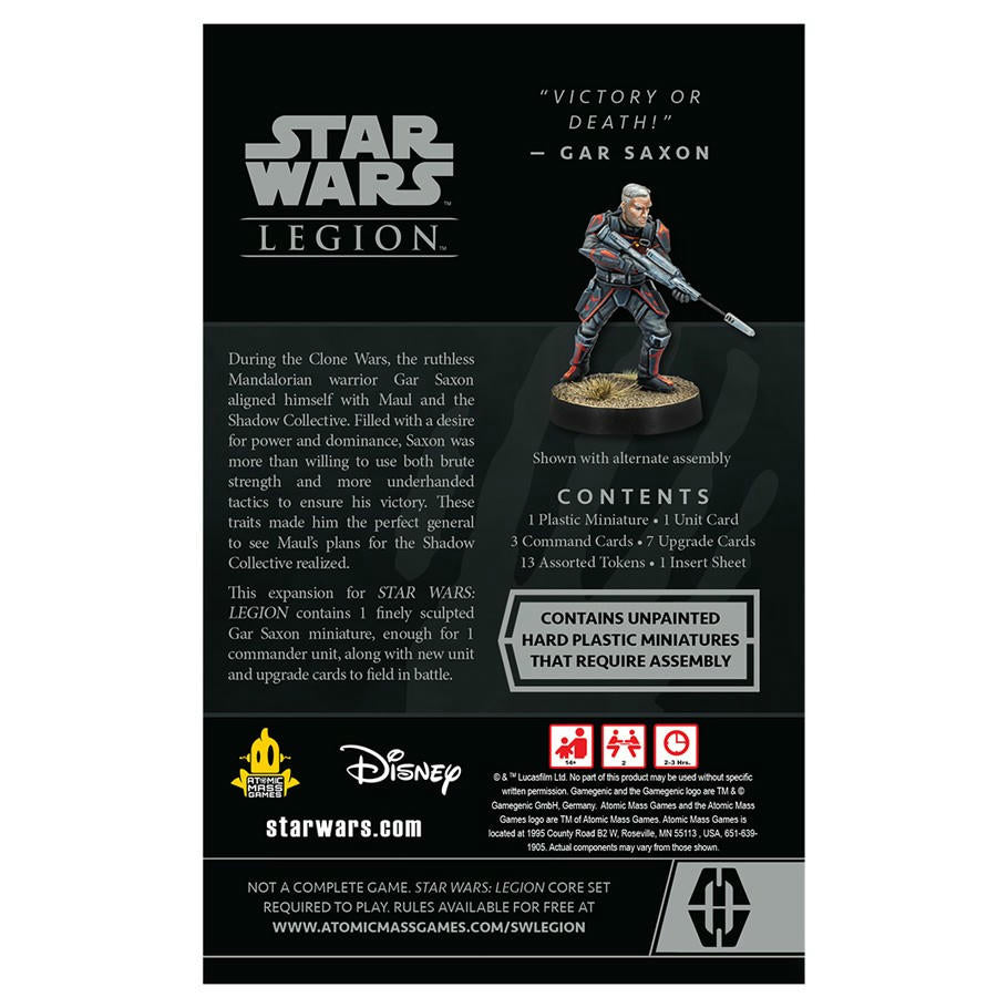 Image of Star Wars Legion Miniatures game: Gar Saxon Commander Expansion FFGSWL93EN