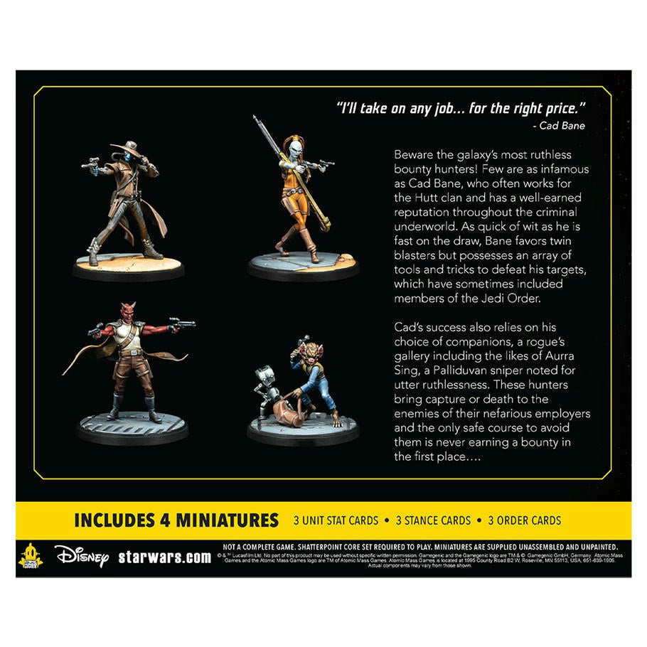 Image of Star Wars Shatterpoint Fistful of Credits Cad Bane Bounty Hunters Squad Pack 