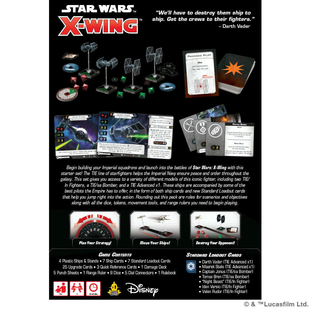 Image of Star Wars X-Wing 2nd Ed Galactic Empire Squadron Starter Pack FFGSWZ105EN