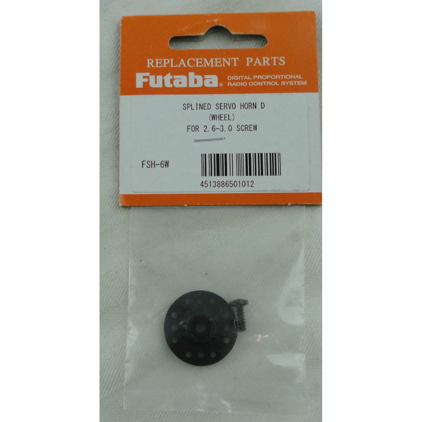 Image of Futaba Round 25T Splined Servo Horn (for 2.6-3mm screws) FUTFSH-6W