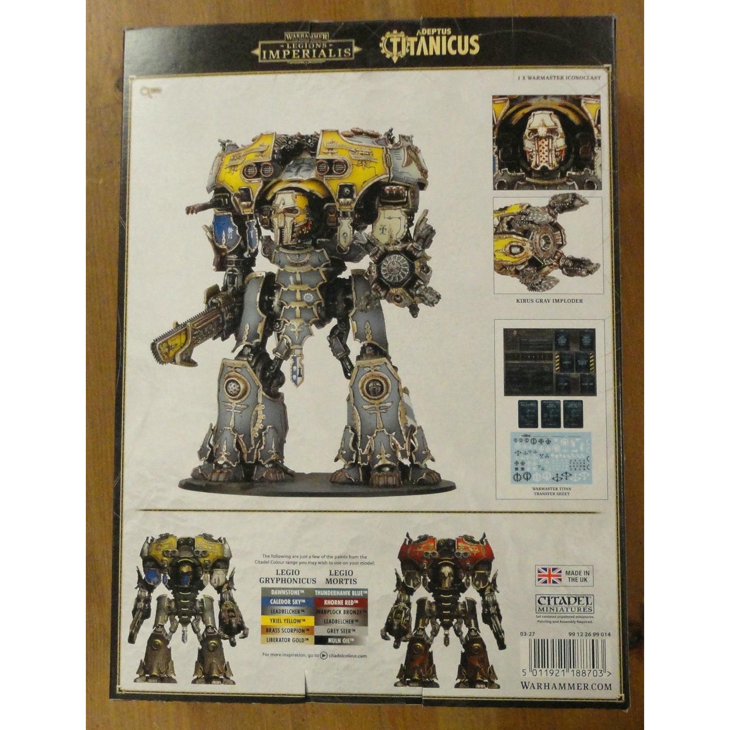 Image of Warhammer Legions Imperialis Titan Warmaster Iconoclast Heavy Battle Titan 03-27
