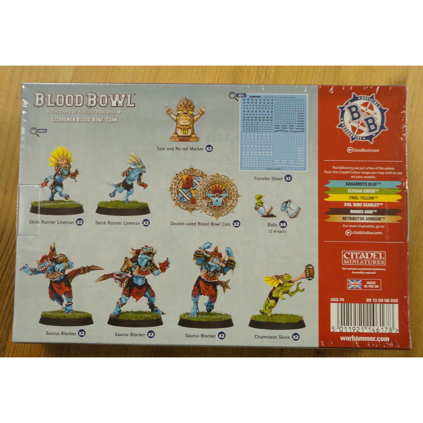 Image of Blood Bowl: Gwaka'Moli Crater Gators Lizardmen Football Team 12 minis GAW200-74