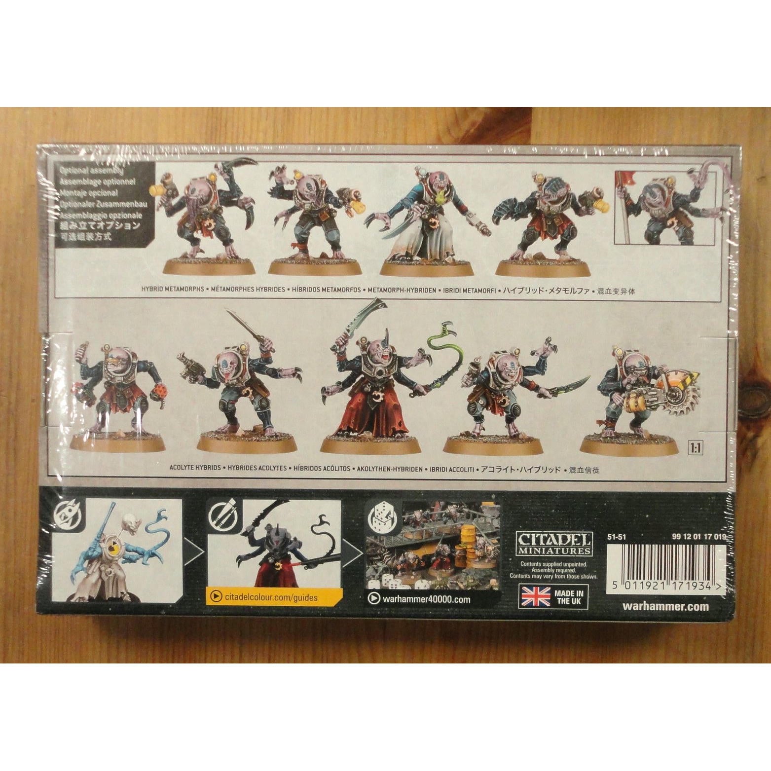 Image of Warhammer 40K 40,000 Genestealer Cults Acolyte Hybrids Miniatures 5pcs GAW51-51