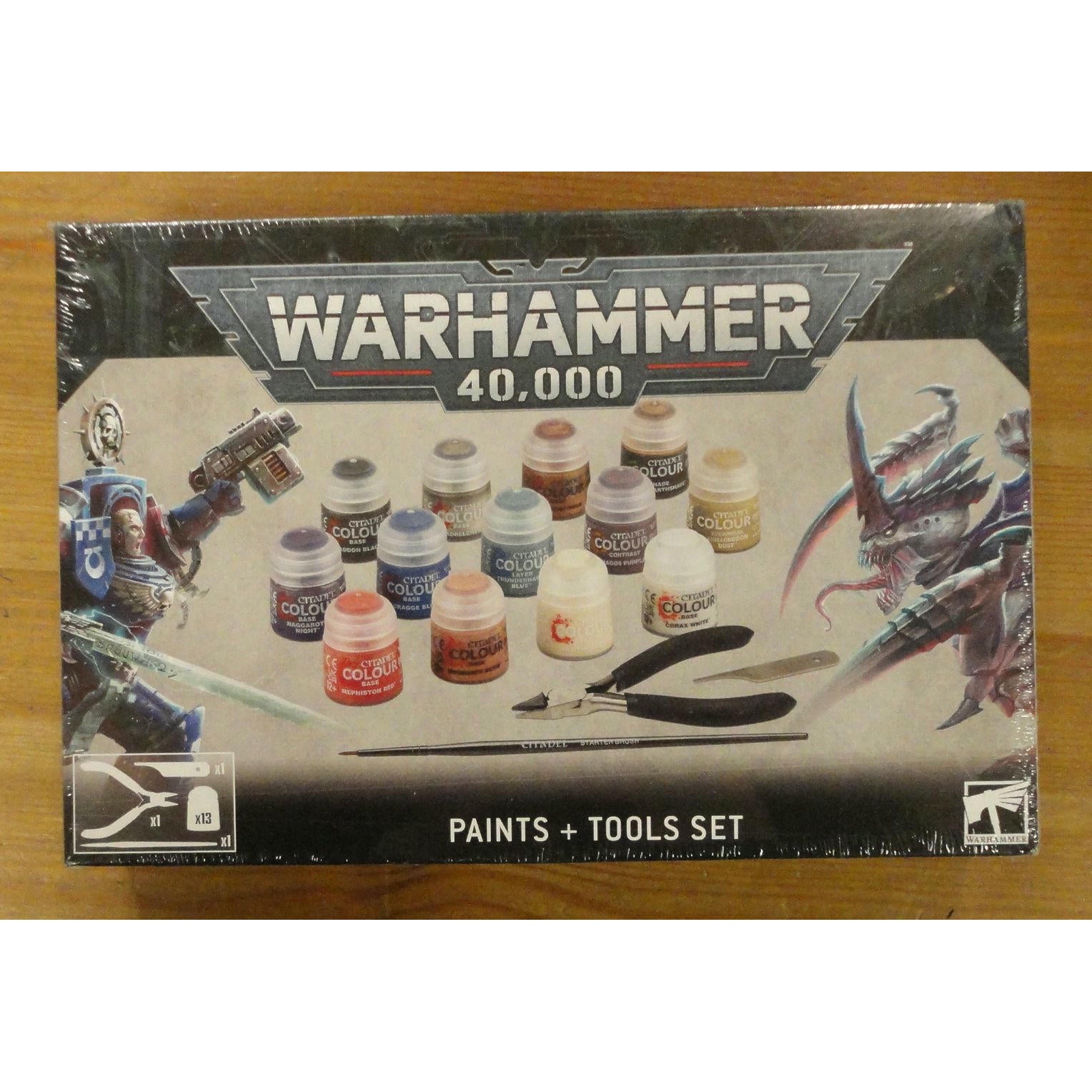 Image of Warhammer 40K 40,000 Miniatures Paints + Tools Set GAW60-12