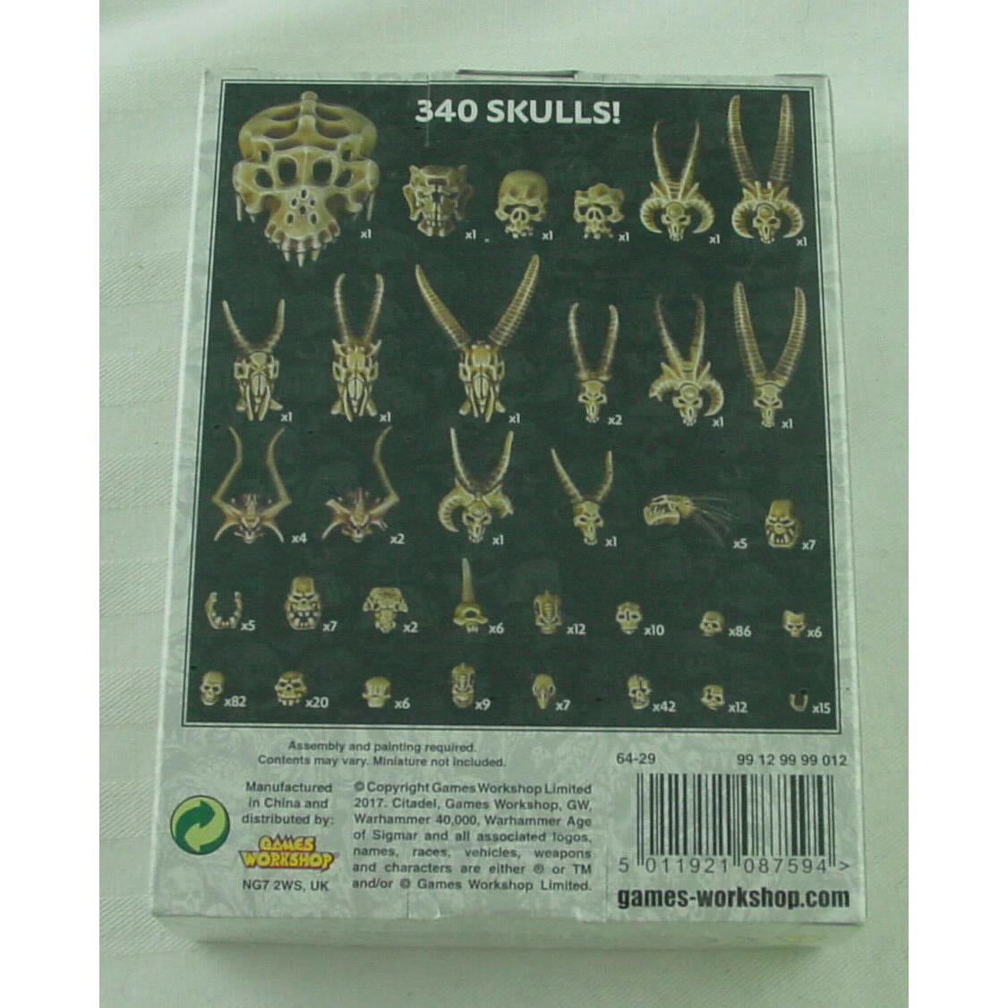 Image of Warhammer 40K 40,000 Skulls set ( 340 assorted skulls) GAW64-29