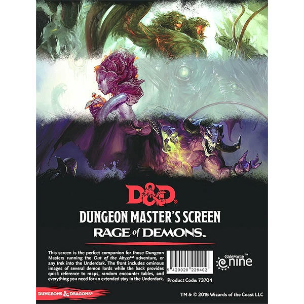 Image of Dungeons & Dragons RPG: Rage of Demons DM Screen by Gale Force 9 GF973704