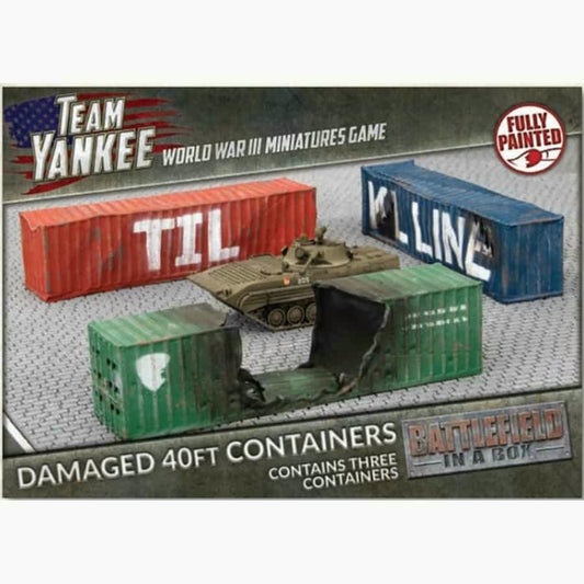 Image of World War III Team Yankee 40ft Damaged Shipping Containers (15mm scale)